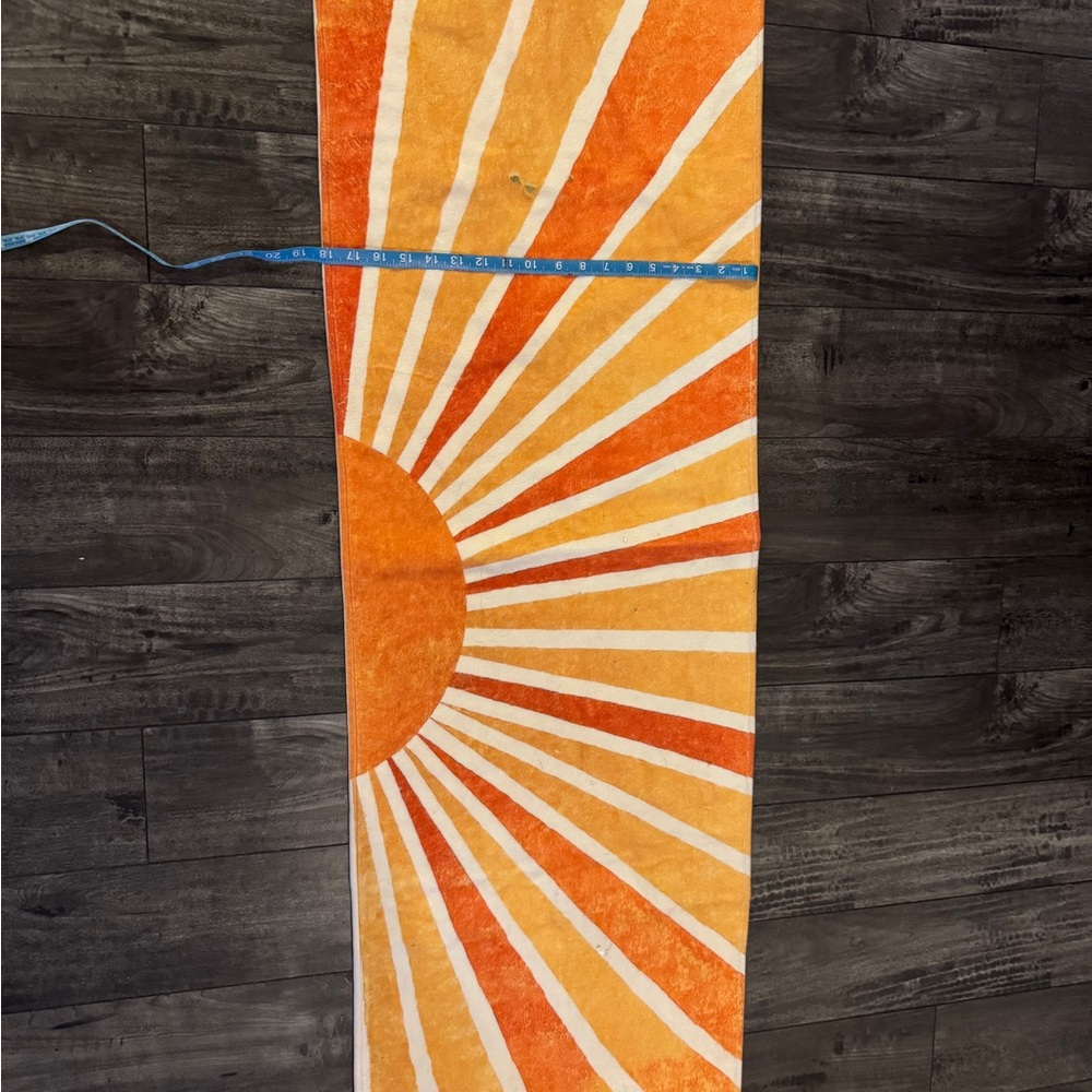 Orange and White Sunburst Tapestry